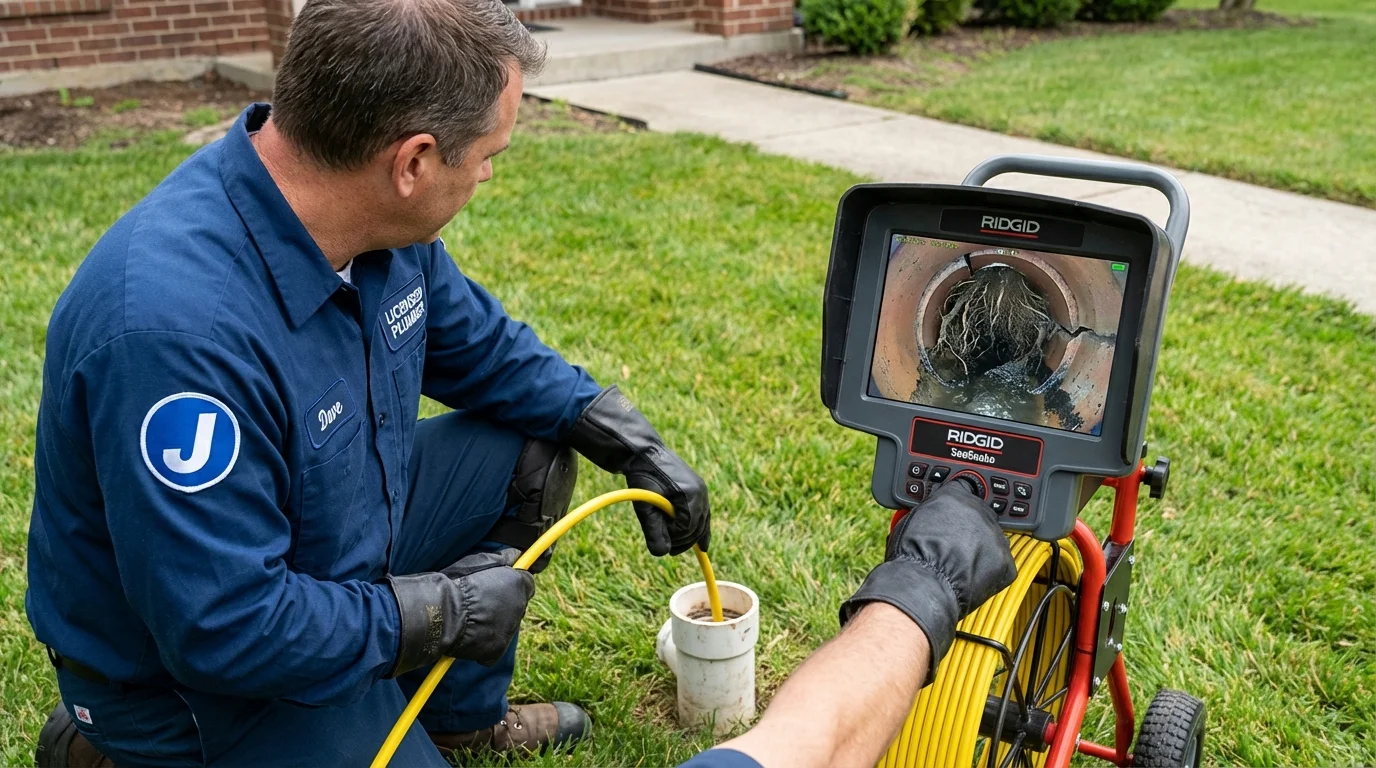 Sewer camera inspection being performed by Johns Plumbing LLC in Oxford